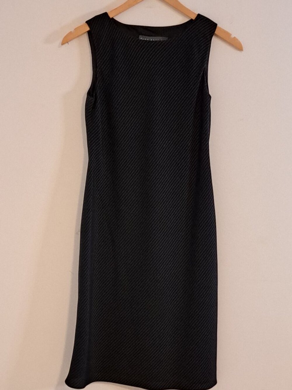 Alex Garfield Black White Pinstripes Lined Sleeveless Bias Dress Misses Size 6 - Picture 3 of 9
